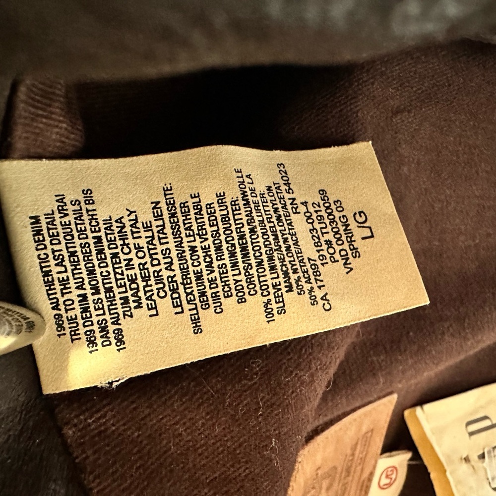 GAP Women's Brown Cow Leather Jacket Spring 03 Size L - Picture 10 of 10